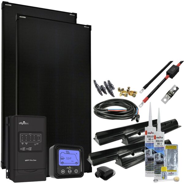 bruwal  MobileBlack XL 360W Wohnmobil Solaranlage 30A MPPT DUO Laderegler PERC Solarmodul